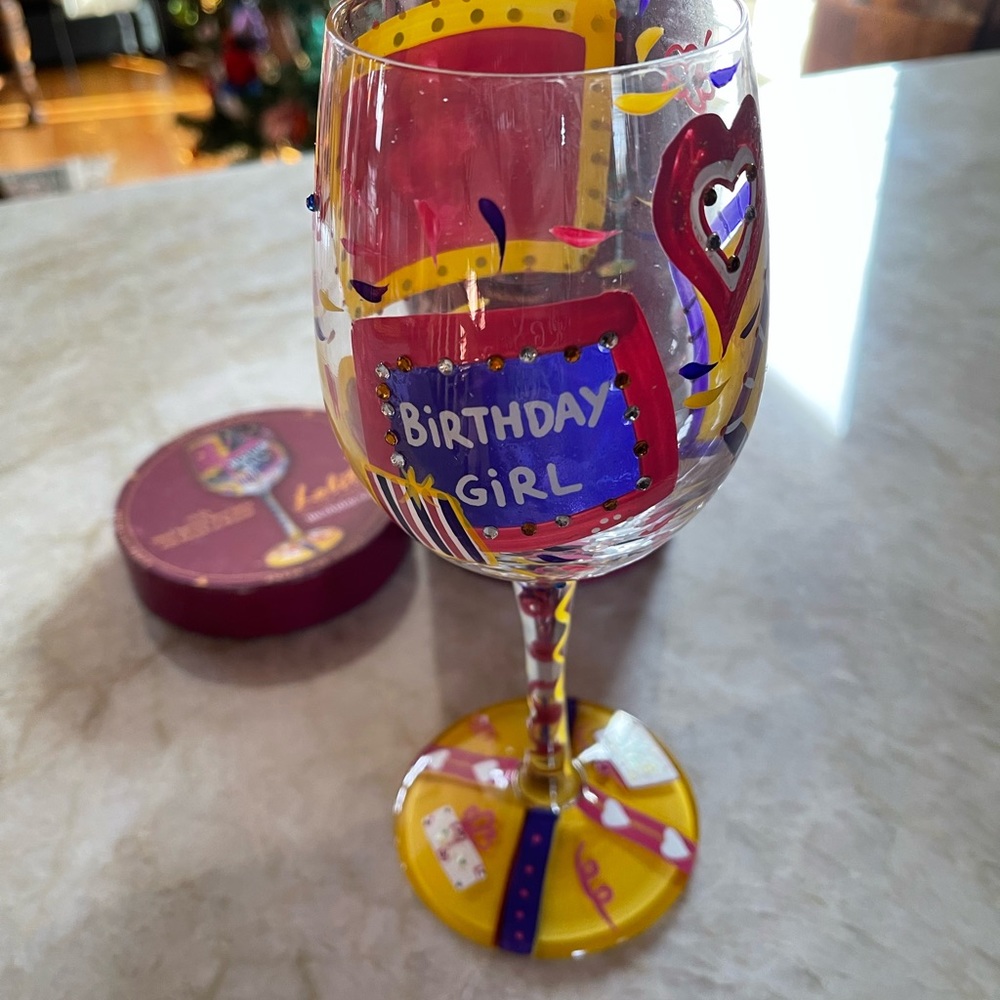 Lolita birthday girl wine glass